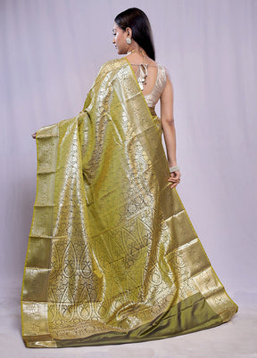 Green Kanjivaram Silk Saree With Blouse Piece - Indian Silk House Agencies