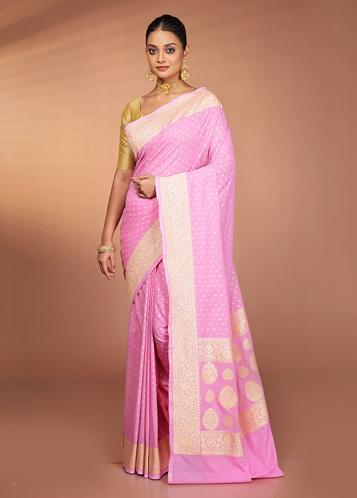 Pink Georgette Saree With Blouse Piece