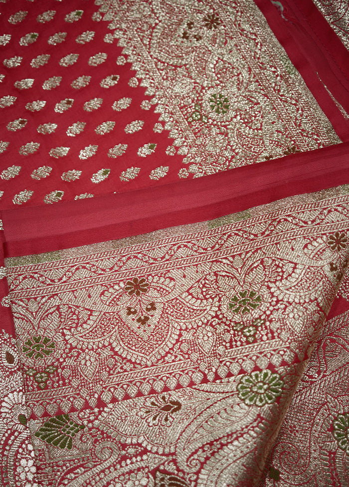 Pink Banarasi Silk Saree With Blouse Piece - Indian Silk House Agencies