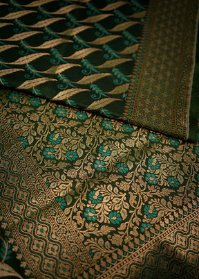 Green Uppada Silk Saree With Blouse Piece - Indian Silk House Agencies