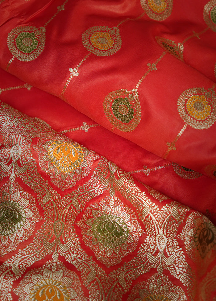 Pink Banarasi Silk Saree With Blouse Piece - Indian Silk House Agencies