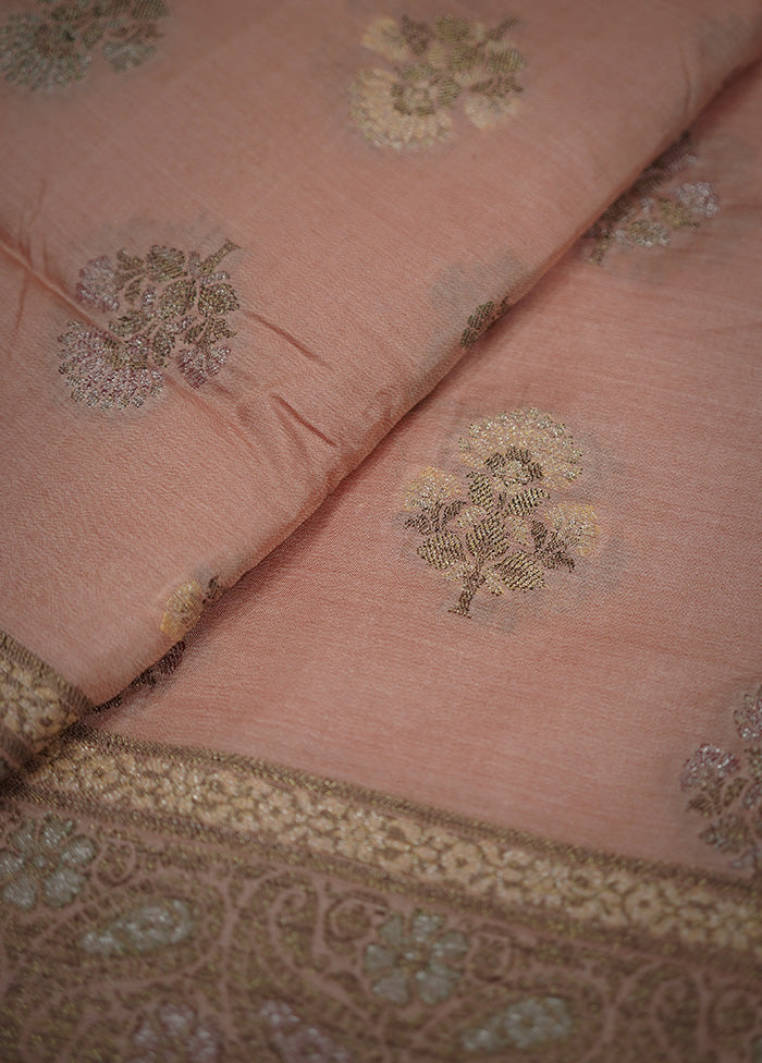 Pink Tussar Silk Saree With Blouse Piece - Indian Silk House Agencies