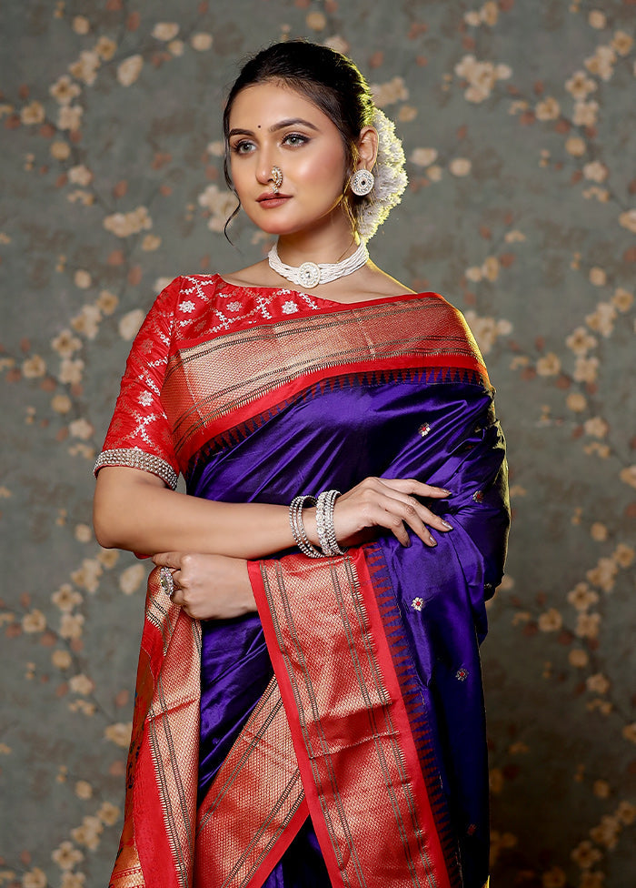 Blue Kanjivaram Pure Silk Saree With Blouse Piece - Indian Silk House Agencies