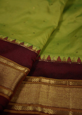 Green Kanjivaram Silk Saree With Blouse Piece - Indian Silk House Agencies