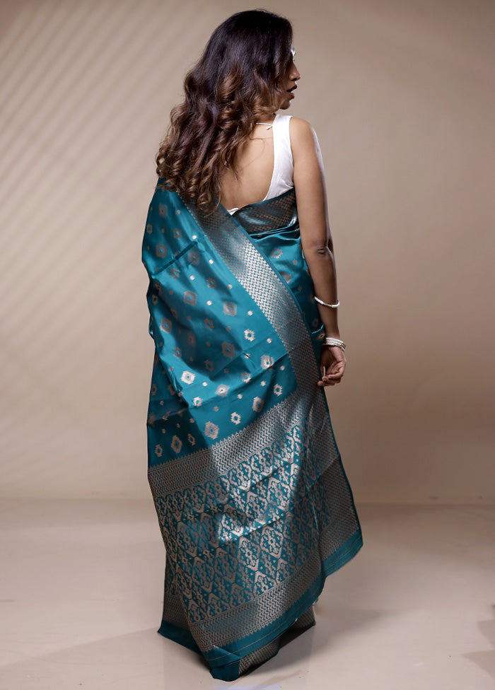 Green Dupion Silk Saree Without Blouse Piece - Indian Silk House Agencies