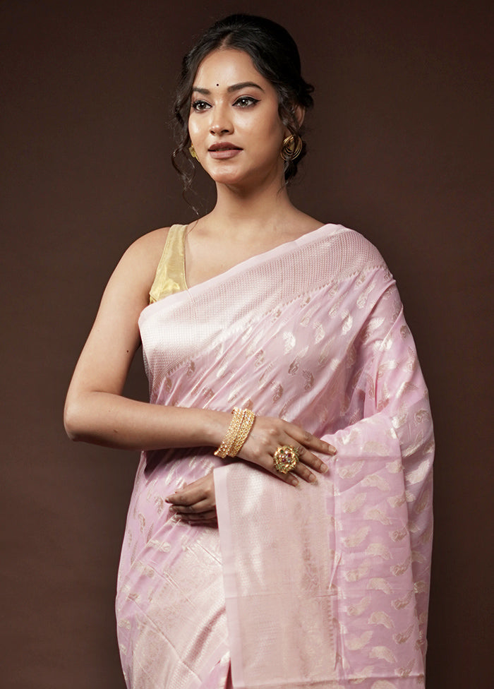 Pink Cotton Saree With Blouse Piece - Indian Silk House Agencies