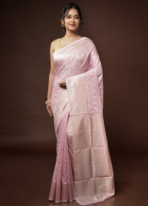 Pink Cotton Saree With Blouse Piece - Indian Silk House Agencies