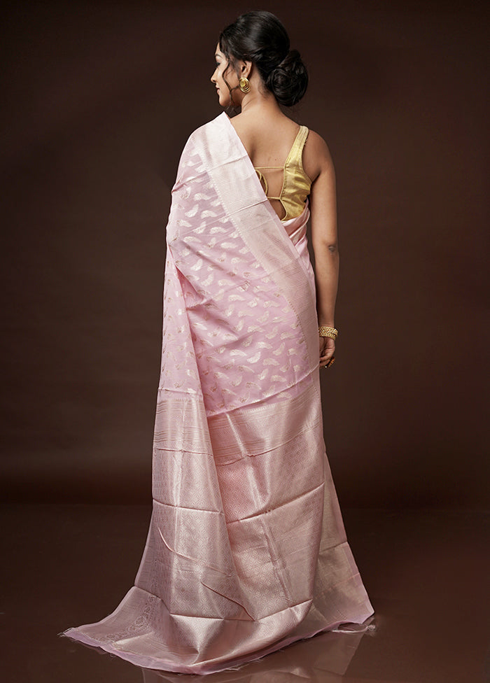 Pink Cotton Saree With Blouse Piece - Indian Silk House Agencies