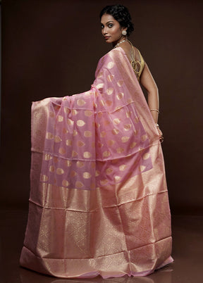 Pink Cotton Saree With Blouse Piece - Indian Silk House Agencies