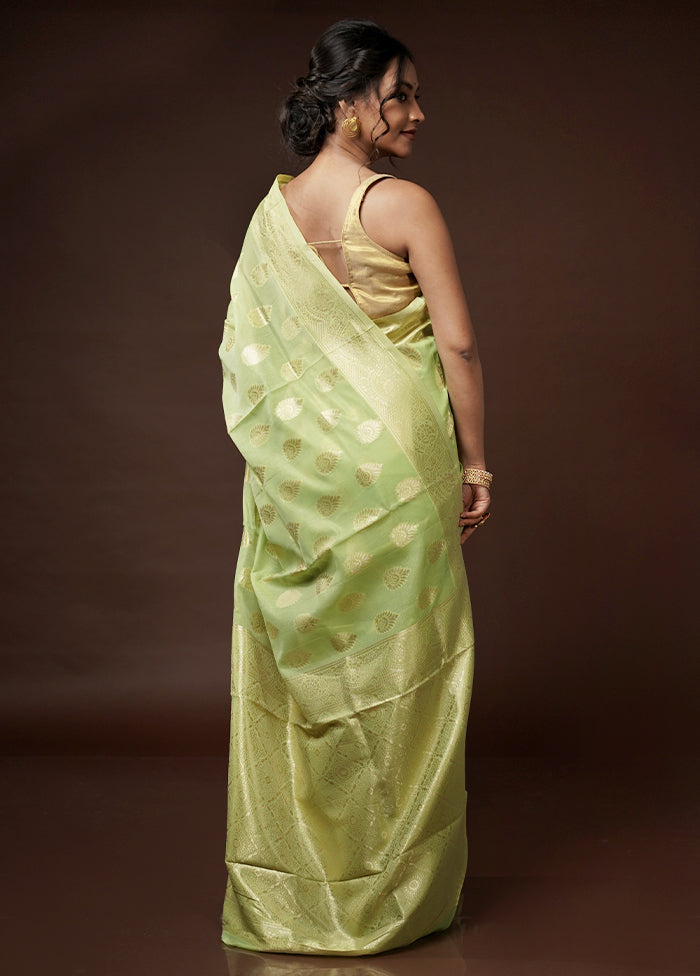 Green Cotton Saree With Blouse Piece - Indian Silk House Agencies