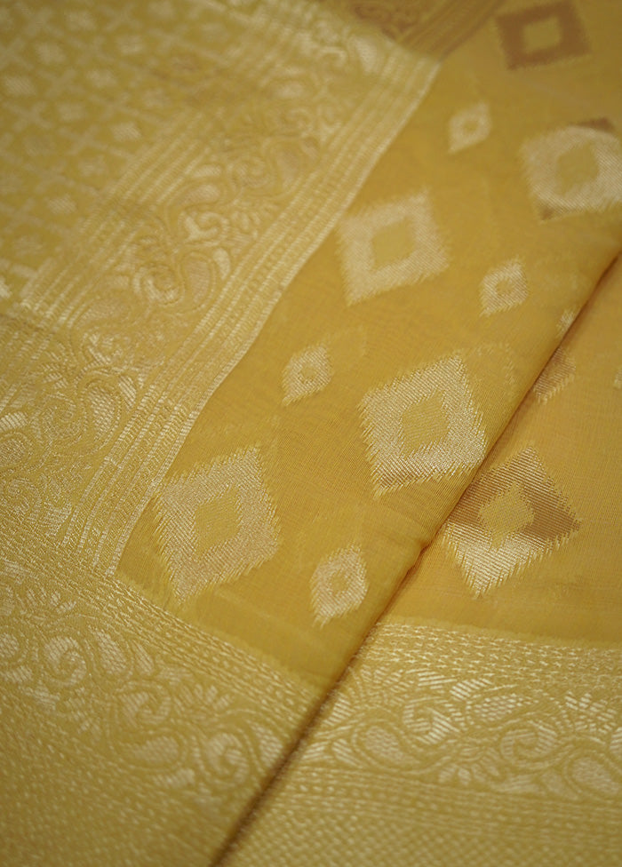 Yellow Cotton Saree With Blouse Piece - Indian Silk House Agencies