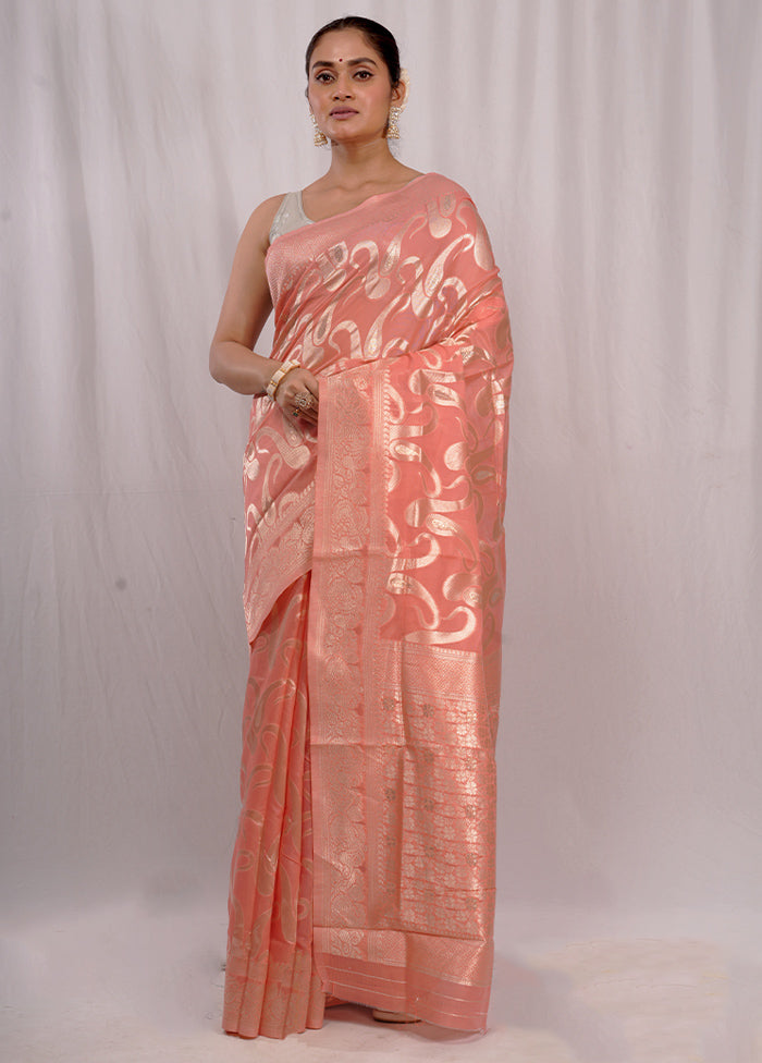 Pink Cotton Saree With Blouse Piece - Indian Silk House Agencies