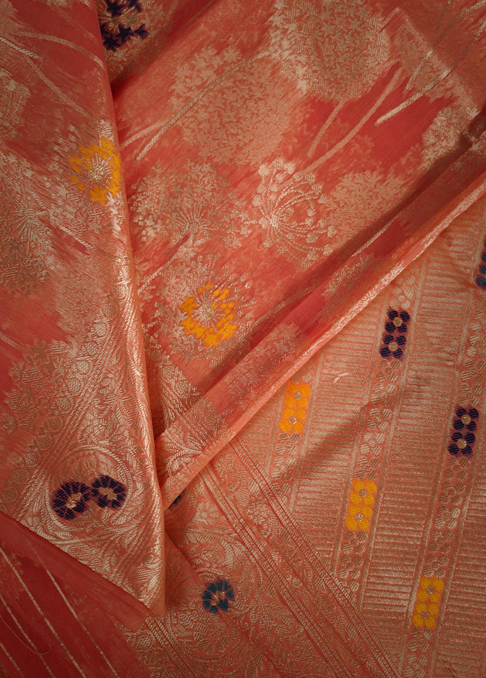 Pink Dupion Silk Saree With Blouse Piece - Indian Silk House Agencies