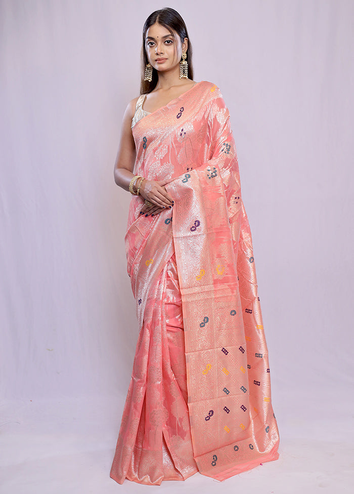 Pink Dupion Silk Saree With Blouse Piece - Indian Silk House Agencies