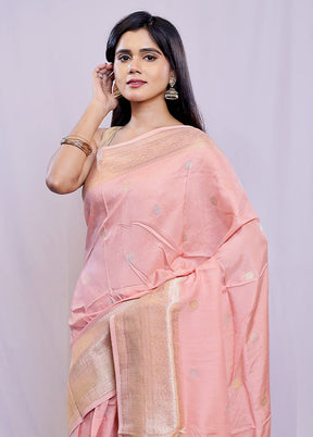 Pink Dupion Silk Saree With Blouse Piece - Indian Silk House Agencies