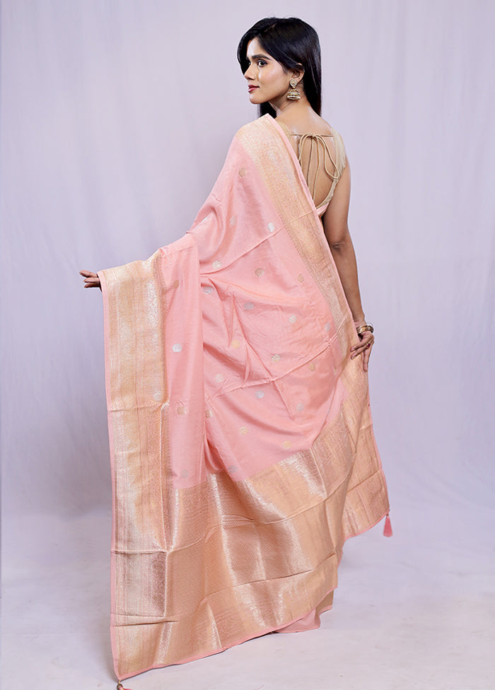 Pink Dupion Silk Saree With Blouse Piece - Indian Silk House Agencies