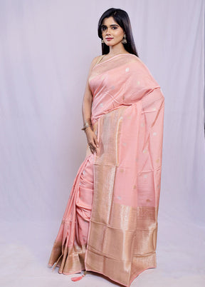 Pink Dupion Silk Saree With Blouse Piece - Indian Silk House Agencies