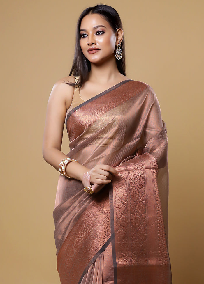 Gold Tissue Silk Saree With Blouse Piece