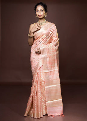 Pink Cotton Saree With Blouse Piece