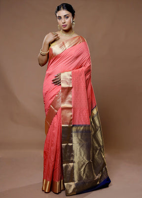 Pink Kanjivaram Silk Saree With Blouse Piece - Indian Silk House Agencies