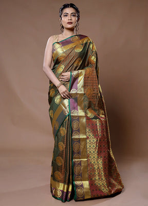 Grey Kanjivaram Silk Saree With Blouse Piece - Indian Silk House Agencies