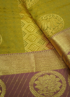 Green Kanjivaram Silk Saree With Blouse Piece - Indian Silk House Agencies