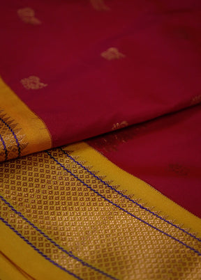 Pink Kanjivaram Silk Saree With Blouse Piece - Indian Silk House Agencies