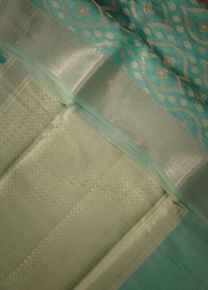 Green Kora Silk Saree With Blouse Piece - Indian Silk House Agencies