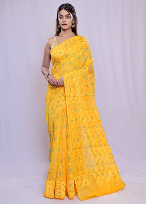 Yellow Cotton Saree With Blouse Piece - Indian Silk House Agencies