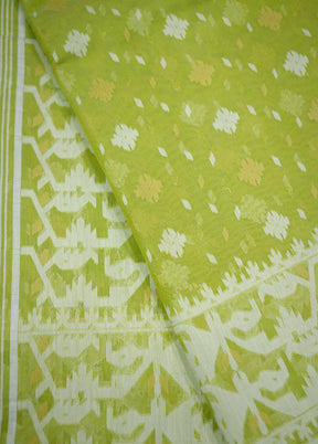 Green Cotton Saree With Blouse Piece - Indian Silk House Agencies