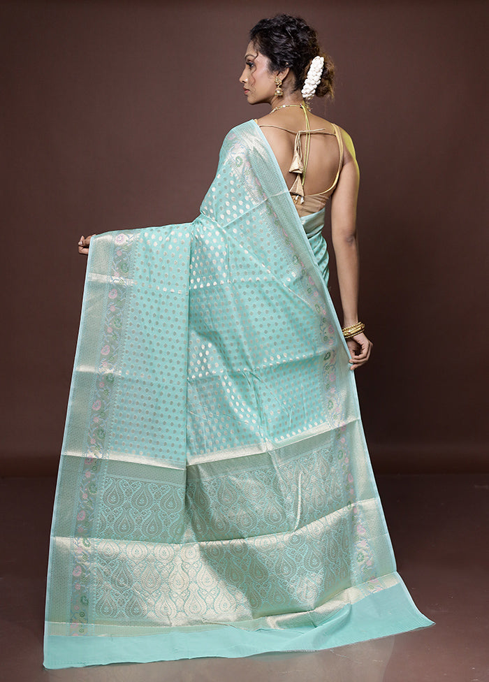 Green Kora Silk Saree With Blouse Piece