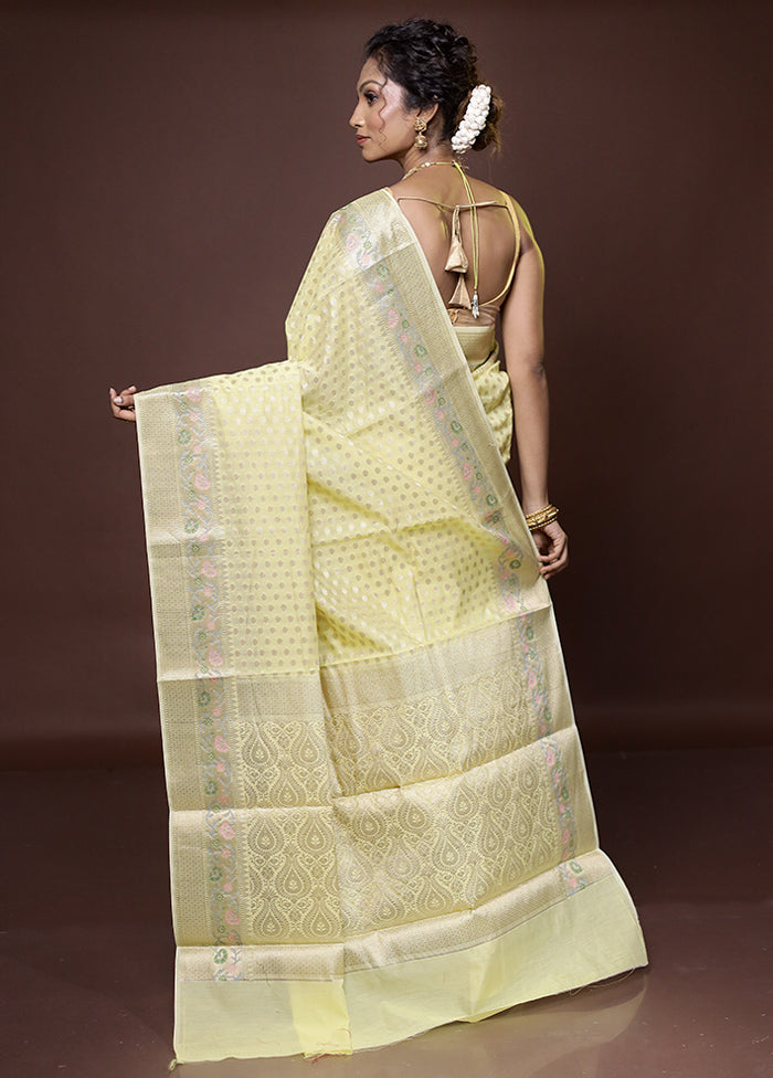 Green Kora Silk Saree With Blouse Piece