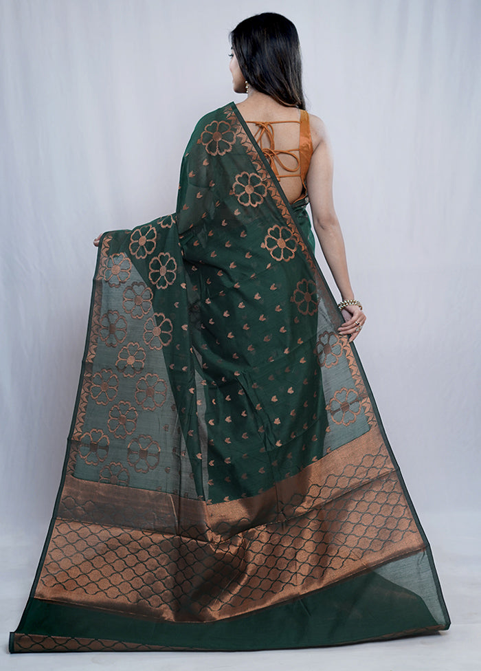 Green Kora Silk Saree With Blouse Piece - Indian Silk House Agencies