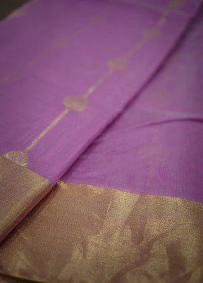 Pink Chanderi Cotton Saree With Blouse Piece - Indian Silk House Agencies