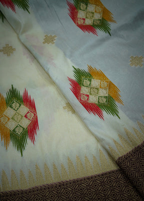 White Dupion Silk Saree With Blouse Piece - Indian Silk House Agencies