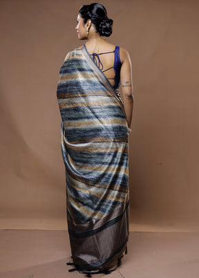 Multicolor Dupion Silk Saree With Blouse Piece - Indian Silk House Agencies