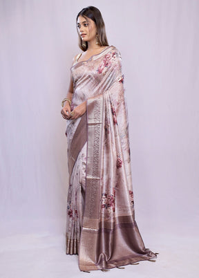 Pink Dupion Silk Saree With Blouse Piece - Indian Silk House Agencies