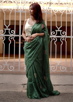 Green Organza Saree With Blouse Piece - Indian Silk House Agencies