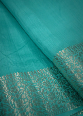 Green Tussar Pure Silk Saree With Blouse Piece - Indian Silk House Agencies