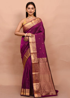 Pink Kanjivaram Silk Saree With Blouse Piece - Indian Silk House Agencies