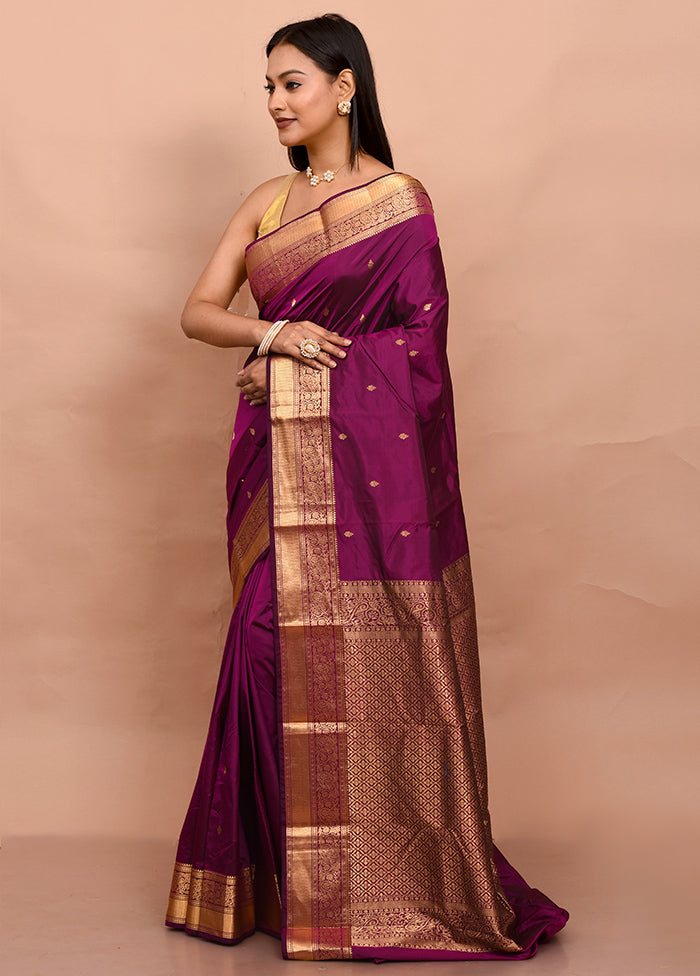 Pink Kanjivaram Silk Saree With Blouse Piece - Indian Silk House Agencies