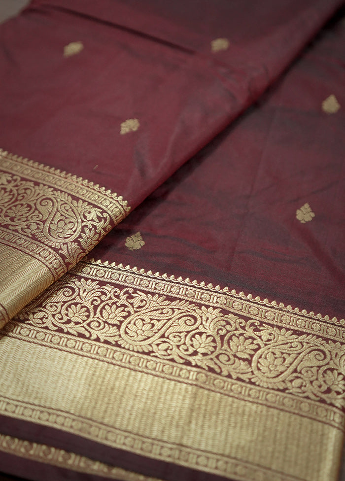 Maroon Kanjivaram Silk Saree With Blouse Piece - Indian Silk House Agencies