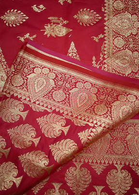 Pink Banarasi Silk Saree With Blouse Piece - Indian Silk House Agencies