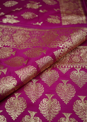 Pink Banarasi Silk Saree With Blouse Piece - Indian Silk House Agencies