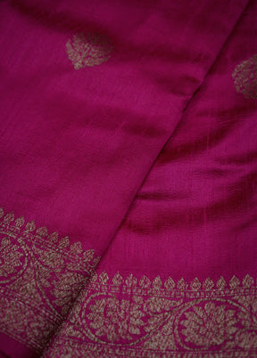 Pink Tussar Pure Silk Saree With Blouse Piece - Indian Silk House Agencies