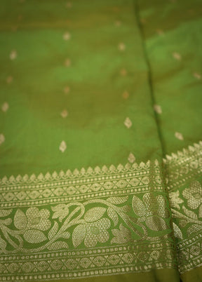 Green Katan Pure Silk Saree With Blouse Piece - Indian Silk House Agencies