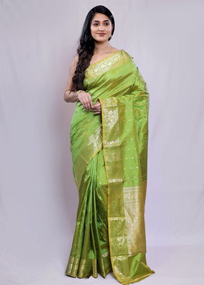 Green Katan Pure Silk Saree With Blouse Piece - Indian Silk House Agencies