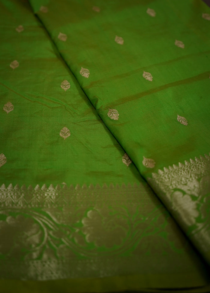 Green Katan Pure Silk Saree With Blouse Piece - Indian Silk House Agencies