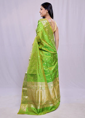 Green Katan Pure Silk Saree With Blouse Piece - Indian Silk House Agencies