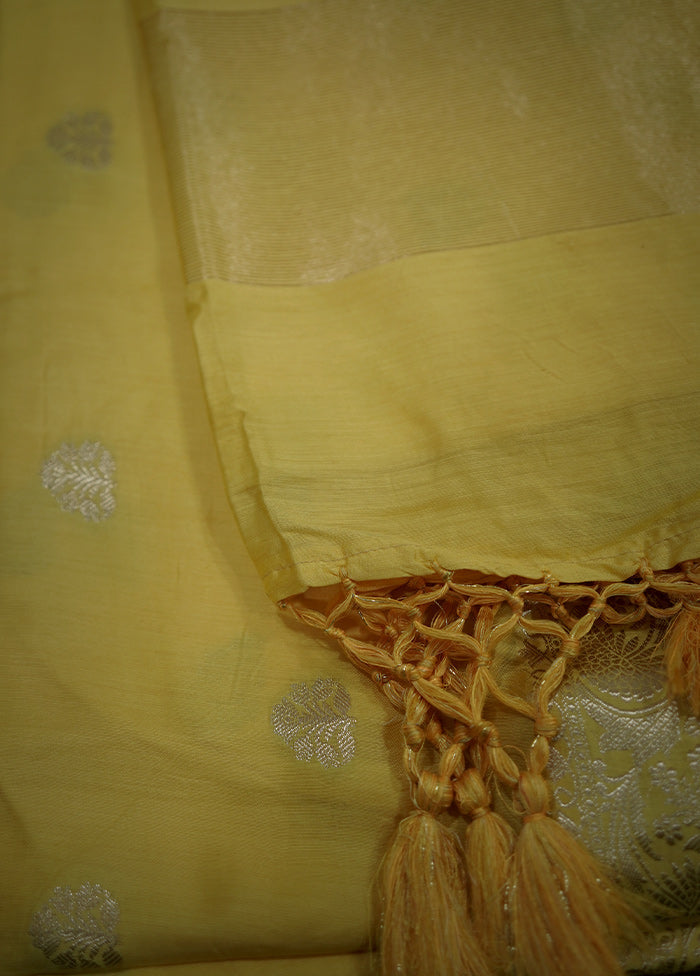 Yellow Cotton Saree With Blouse Piece - Indian Silk House Agencies